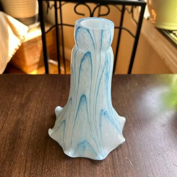 Blue Kokomo Art Glass Shades lily lamp shades replacement